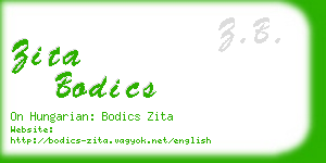 zita bodics business card